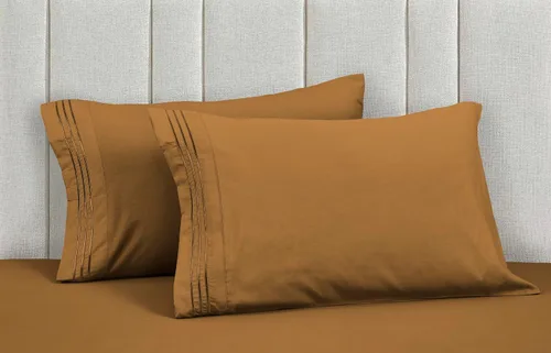 Miniatura 75 de Mocassi Juego de sábanas de lujo de 4 piezas, calidad prémium de hotel de 1800 hilos, ajuste fácil, sábanas y fundas de almohada resistentes a