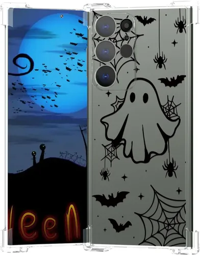 Miniatura 22 de Funda de Halloween para Google Pixel 6A transparente con diseños de murciélagos fantasmas, funda para teléfono para niñas, elegante, delgada, a