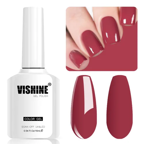 Miniatura 13 de Vishine Esmalte de uñas de gel negro, 0.6 onzas líquidas, esmalte de gel semipermanente, lámpara UV LED, cura, arte de uñas, manicura en casa, negro
