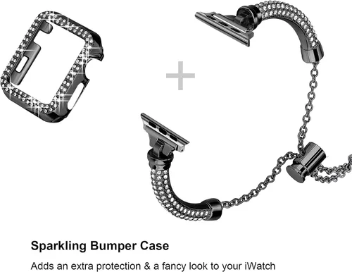 Miniatura 2 de Secbolt - Correa y funda brillante compatible con Apple Watch Band de 1.50 pulgadas, 1.57 pulgadas, 1.61 pulgadas, 1.65 pulgadas, 1.73 pulgadas