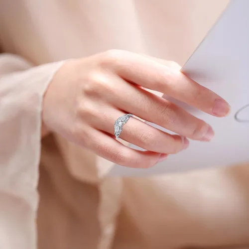Miniatura 3 de ATESSON Anillos de compromiso de moissanita de plata de ley S925 para mujer, 2 quilates de corte redondo, anillos de compromiso de aniversario