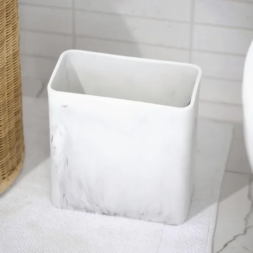 Miniatura 8 de Essentra Home Papelera rectangular de mármol para oficina en casa, dormitorio, baño, cocina, 2.4 galones, capacidad de 9 litros, cabe en espacios