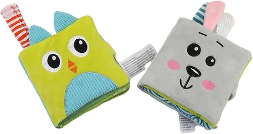 bebe mondo Juguete de espejo de conejo para bebé, libros suaves y arrugados para el tiempo boca abajo, juguetes sensoriales para bebés de 0 a 6 a 12