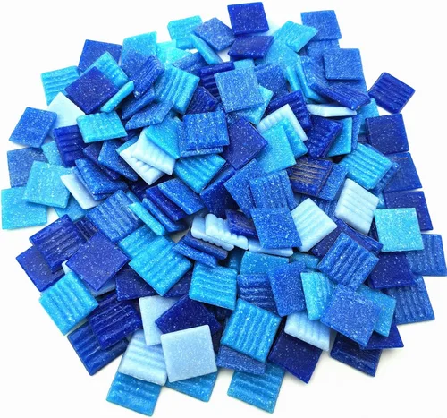 Miniatura 9 de Azulejos de mosaico de cuarzo de 1.1 libras, piezas de mosaico multicolor de 3/4 pulgadas, piedras para hacer mosaicos, manualidades, pasatiempos