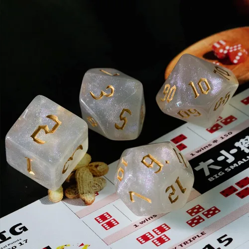Miniatura 3 de Juego de 10 dados poliédricos DND (70 piezas) con 2 bolsas de cuero, juego de dados D&D para Calabozos y Dragones, juegos de mesa RPG
