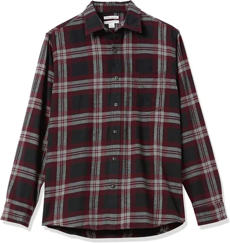 Miniatura 36 de Amazon Essentials Camisas de franela de manga larga para hombre, corte ajustado, a cuadros con botones
