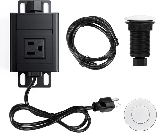 CLEESINK Kit de interruptor de aire de eliminación de basura, triturador de residuos de la parte superior del fregadero, botón de encendido/apagado