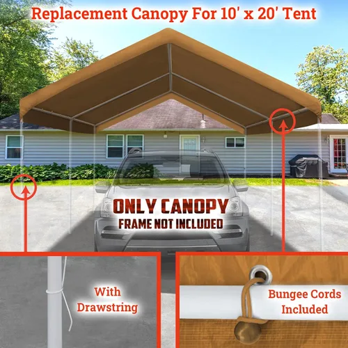 Miniatura 6 de BenefitUSA Toldo de color Muliti mejorado solo 10 x 20 pies, toldo de repuesto para tienda de campaña al aire libre, cubierta de lona con bolas