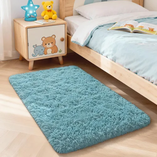 Miniatura 28 de Merelax Alfombra Moderna Suave y Esponjosa Shaggy para Dormitorio Sala de Estar Decoración de Sillas Pequeñas Alfombras Tapetes para Pies Piso, Verde