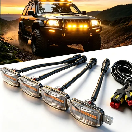 Luz de rejilla delantera para automóvil, luz ámbar de circulación diurna, luz de advertencia decorativa para Ford Toyota Raptor Jeep, vehículos