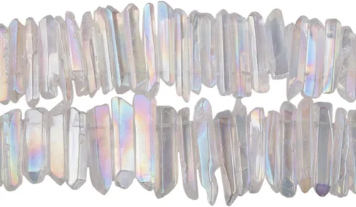 Miniatura 12 de TUMBEELLUWA Puntas de cristal de cuarzo para bisutería Cuentas de cristal de cuarzo con revestimiento de titanio pulidas o en bruto 15 pulgadas