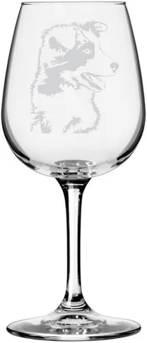 Miniatura 542 de Copa de vino de 12.75 onzas con diseño de perro grabado