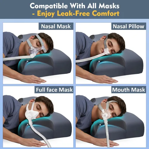 Miniatura 3 de IKSTAR Almohada CPAP 5.0 para dormir de lado, altura ajustable/soporte de cuello, almohada de espuma viscoelástica adecuada para todos los usuarios