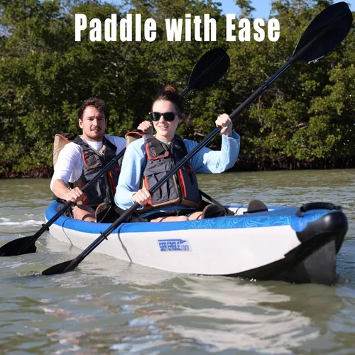 Miniatura 4 de Sea Eagle RazorLite Kayak inflable – Ligero, punto caído, kayak de turismo de alta velocidad – Solo o en tándem – Asiento trasero alto, remo (s)
