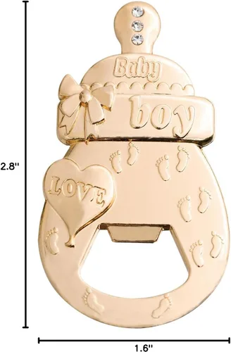 Miniatura 8 de 24 paquetes de los últimos abrebotellas para baby shower - Favores de fiesta, premios, recuerdos y regalos de devolución Azul y dorado