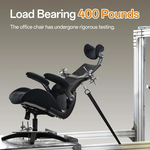 Miniatura 5 de BOLISS Silla de escritorio ergonómica de oficina de 400 libras, grande y alta con asiento ancho, silla ejecutiva de malla con respaldo alto con Negro