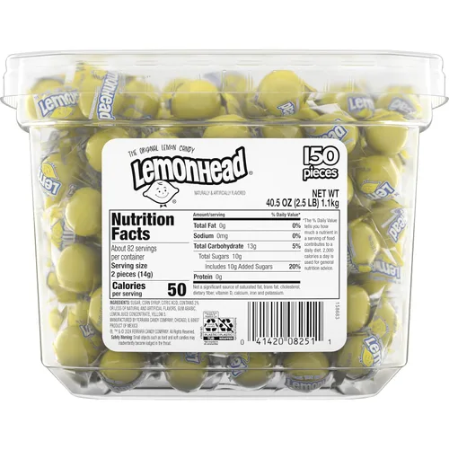 Miniatura 3 de Lemonhead Caramelo de limón duro, dulces envueltos individualmente (150 unidades)