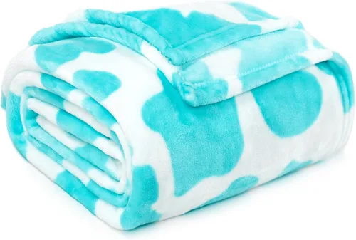 Miniatura 30 de Manta ligera de forro polar suave rosa, manta pequeña y cálida para cama Manta vaquera-rosa
