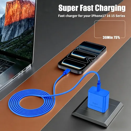 Miniatura 2 de Cargador de carga rápida para iPhone 17 y 16 Pro Max, cargadores USB C súper rápidos para iPhone 17 (6 pies+6 pies + 10 pies) tipo C con bloque