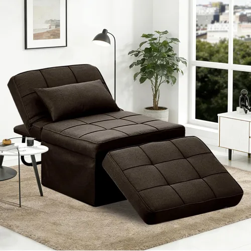 Miniatura 10 de Sofá cama plegable y multifuncional 4 en 1: otomana, cama para invitados moderna con silla reclinable ajustable para habitación pequeña o apartamento