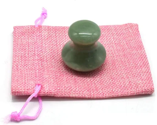 Miniatura 3 de Piedra de masaje de aventurina verde, masajeador con forma de hongo para belleza facial y corporal, piedra de raspado de guasha para spa, masaje