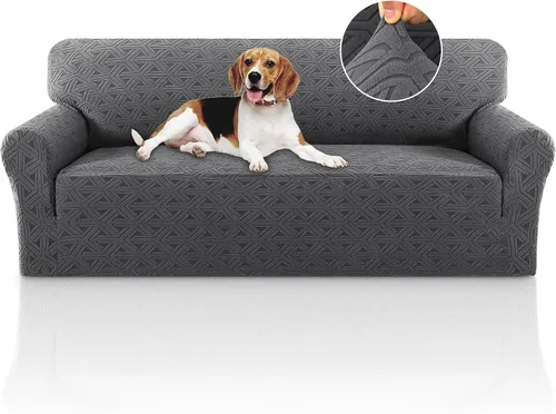 Miniatura 73 de PrinceDeco Funda elástica para sofá de 3 cojines, protector de muebles con parte inferior elástica antideslizante, apta para perros