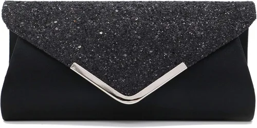 ZIUMUDY Bolso de mano de noche con purpurina brillante para colgar en el hombro, bolso de mano para boda nupcial