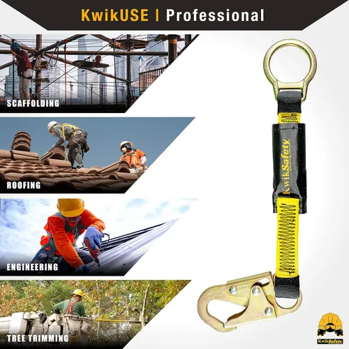 Miniatura 6 de KwikSafety - Charlotte, NC - Dolphin Dorsal [1 unidad] Extensor de anillo en D de 18 pulgadas [fácil conexión] Arnés de extensión de cordón
