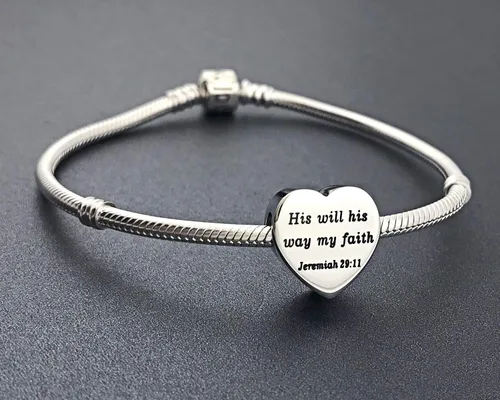 Miniatura 5 de MUERDOU Dije de corazón, pulsera cristiana con versículo bíblico para oración, fe, religiosa, regalos para mujeres