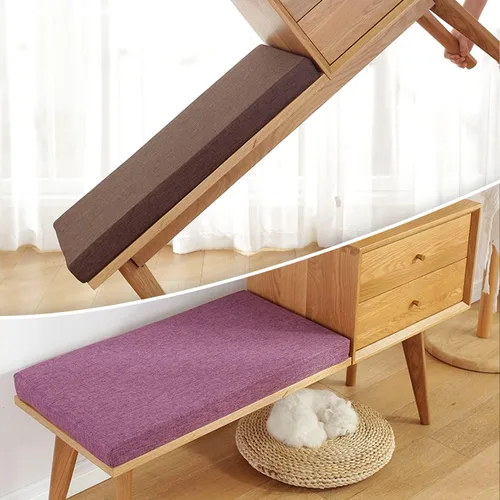 Miniatura 6 de Cojín de banco de tamaño personalizado, 30 colores, cojín de asiento de ventana panorámica, espuma gruesa de tapicería de 1.18 pulgadas, 1.97