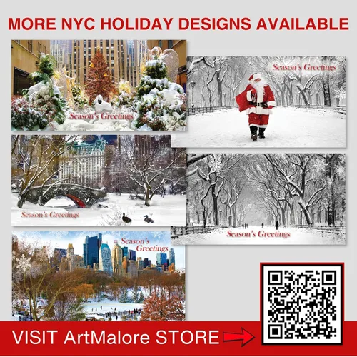Miniatura 8 de Angels At Rockefeller Center NYC - Juego de 6 tarjeteros de Navidad con sobres blancos - Season's Greetings Holiday Tri-Fold Cash, cheques