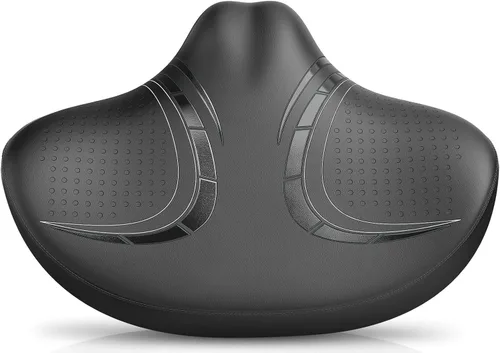 Miniatura 15 de BLUEWIND Nuevo asiento de bicicleta de gran tamaño sin nariz, asiento de bicicleta ancho, diseño de respaldo novedoso para bicicleta eléctrica
