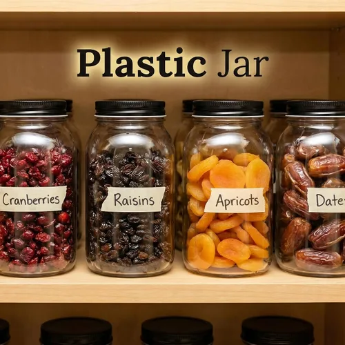 Miniatura 4 de novelinks Tarros de plástico transparente de 32 onzas con tapas, paquete de 6 tarros grandes de plástico con tapas de 32 onzas, recipientes Negro