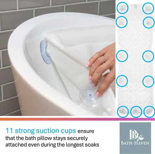 Miniatura 5 de Almohada de baño para bañera, almohada y alfombrilla de baño de cuerpo completo para soporte de cabeza, cuello y espalda, cojín relajante de spa