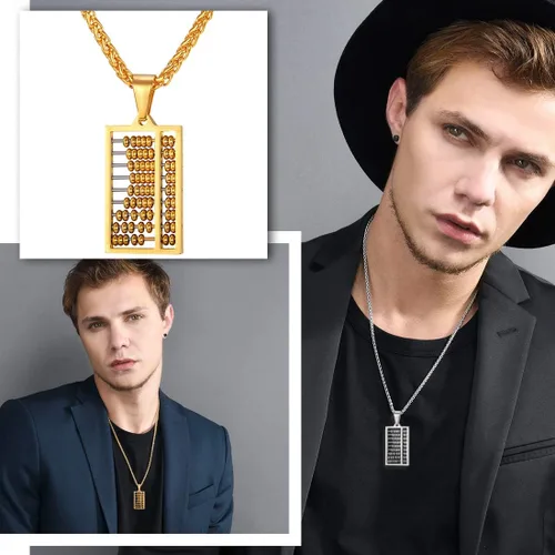 Miniatura 2 de U7 Punk Necklaces Stainless Steel 18K Gold Plated Large Hip Hop DaggerKnifeSwordSteampunk GearLarge Razor Blade Pendant Necklace for Men Women