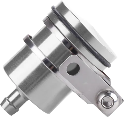 Miniatura 6 de Depósito de aceite universal de aluminio para motocicleta, depósito de líquido de freno, apto para Yamaha, Kawasaki, Honda, Suzuki, BMW y más (negro)