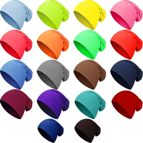 Syhood 18 piezas de gorro de punto fino holgado hip-hop, gorro elástico holgado para mujeres y hombres, 18 colores
