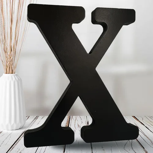 Miniatura 26 de AOCEAN Letras de madera negra de 8 pulgadas Letras de madera sin terminar para decoración de Halloween Letras decorativas de pie Tablero
