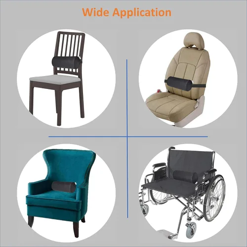 Miniatura 6 de Rollo lumbar para soporte de espalda, 100% espuma viscoelástica, firmeza optimizada, 11 pulgadas de largo con 4.5 pulgadas de diámetro, funda