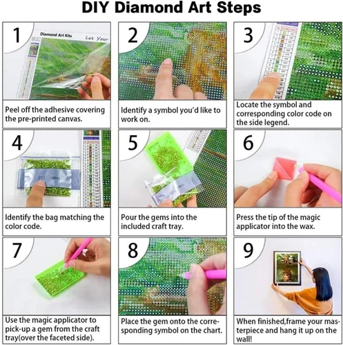 Miniatura 6 de WHYCJXWL Kits de arte de diamantes para adultos y niños, diamantes de imitación redondos de taladro completo, arte de bordado de punto de cruz, arte