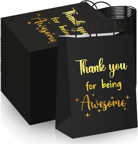 Ctosree 20 bolsas de papel de regalo de agradecimiento para empleados, compañeros de trabajo, colega de trabajo con asas para colega (8.3 x 4.3 x