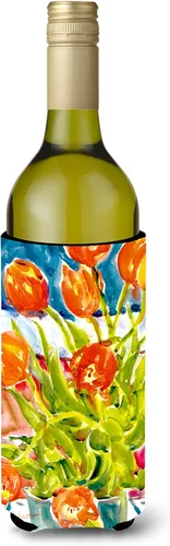 Miniatura 37 de Caroline's Treasures 6015LITERK Flower – Bird of Paradise Botella de vino Hugger Botella Enfriador de Frigorífico Hugger Funda Abrazadora Lavable a