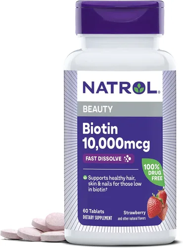 Miniatura 10 de Natrol Beauty Biotina 10,000mcg Vitaminas para la Belleza, 100 Tabletas, Suministro para 100 Días