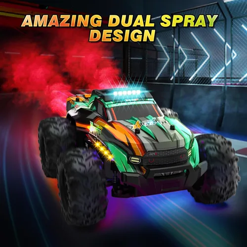 Miniatura 2 de BLUEJAY Auto a control remoto, 1:16 todo terreno de alta velocidad RC camión para niños, camión Monster RC recargable con luces LED geniales