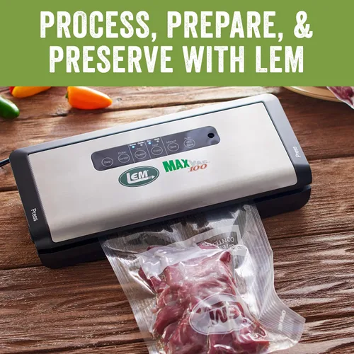 Miniatura 6 de LEM Productos MaxVac 100 Sellador al vacío de plástico con barra de sellado de 12 pulgadas, plata y negro