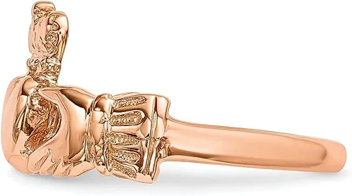 Miniatura 3 de Anillo Claddagh de oro rosa de 14 quilates, joyería fina celta para mujer, regalos para ella, Oro, rosa, oro rosa