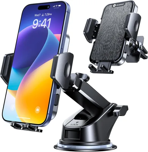 Miniatura 12 de VICSEED - Soporte universal de teléfonos para el tablero o la rejilla de ventilación del coche, con un brazo largo y una ventosa fuerte, compatible