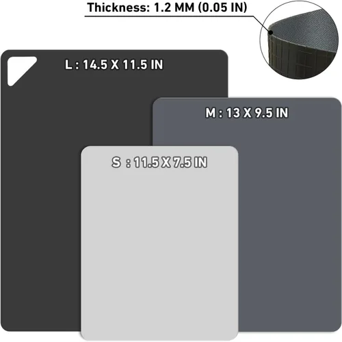 Miniatura 3 de WK - Tablas de cortar de plástico flexible para la cocina, alfombrilla de corte flexible antideslizante, láminas de corte delgadas, sin BPA, aptas