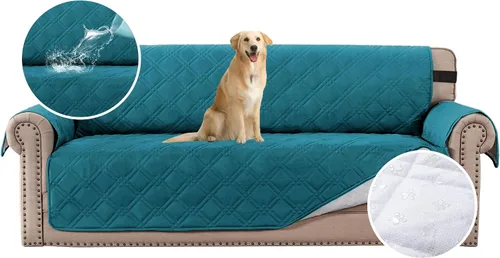 Miniatura 18 de H.VERSAILTEX Funda de sofá 100% impermeable, lavable, antideslizante, para 3 cojines, protector de muebles para mascotas, fundas de sofá