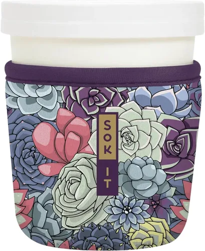 Miniatura 191 de Sok It IceCreamSok - Funda de neopreno aislada (flores abstractas, pintas de helado cónicas)
